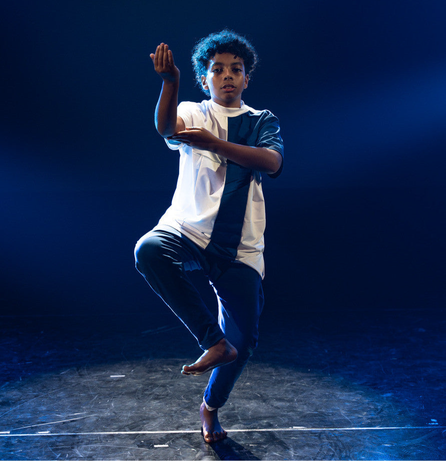 David Male Tunic | White with Blue Lycra – Kingdom Covenant Collection