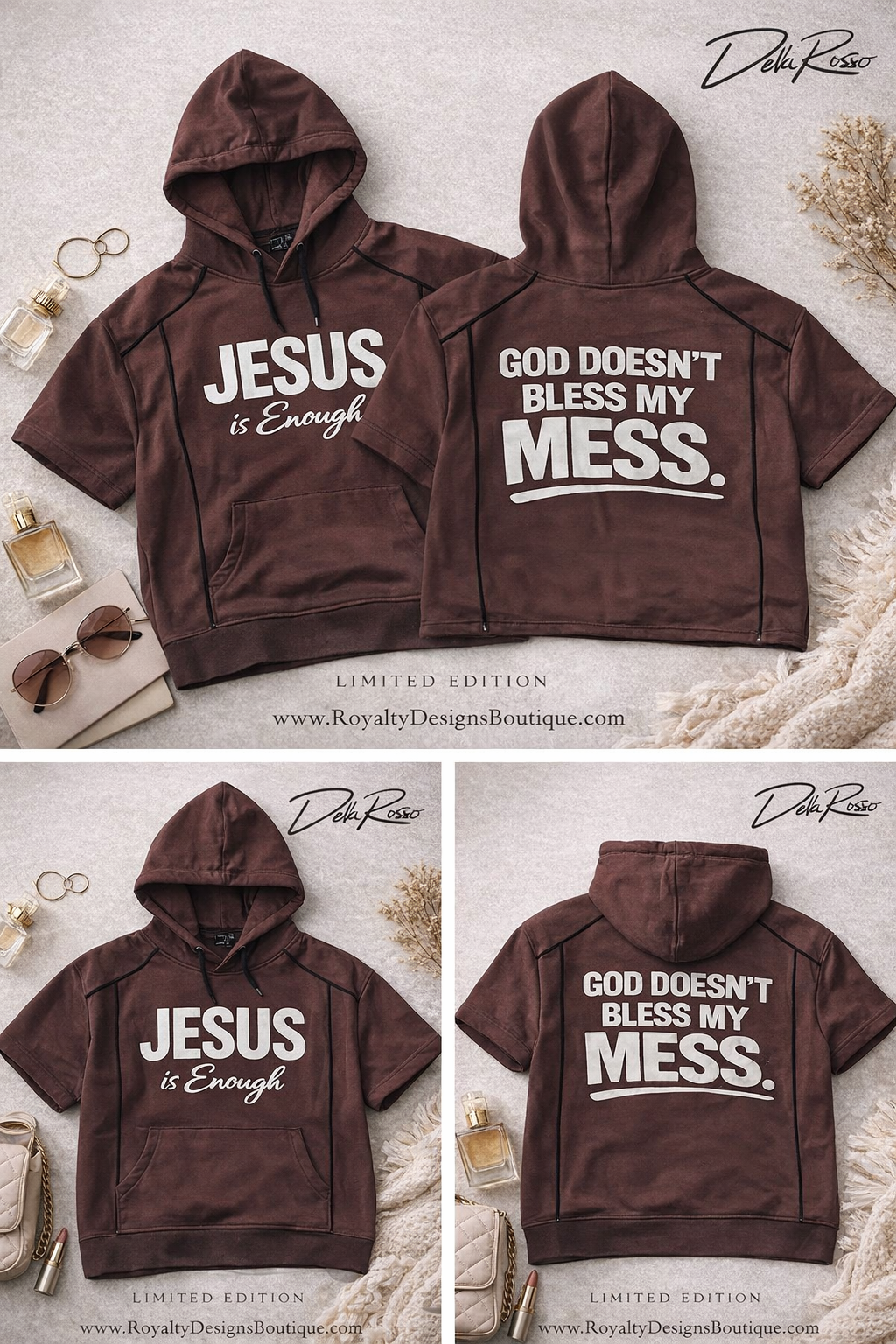 Jesus is ENOUGH - God won't bless my MESS - Cropped Hoddie I Limited Edition