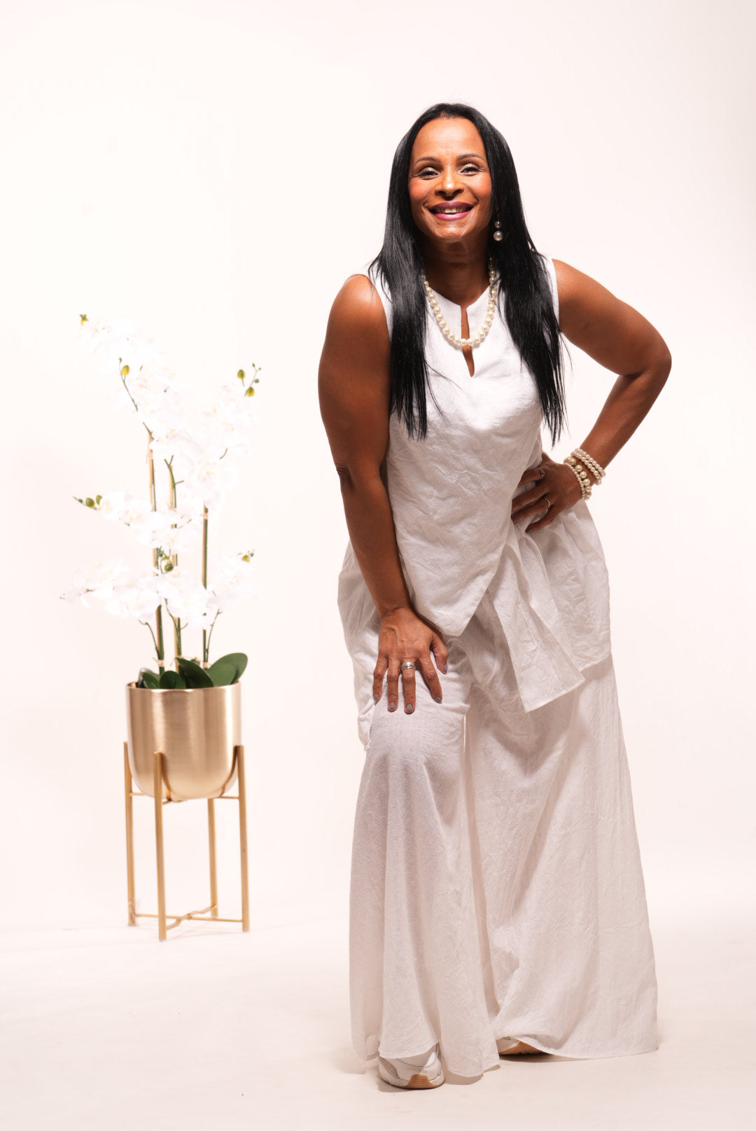 "Whole in Him” Linen Top