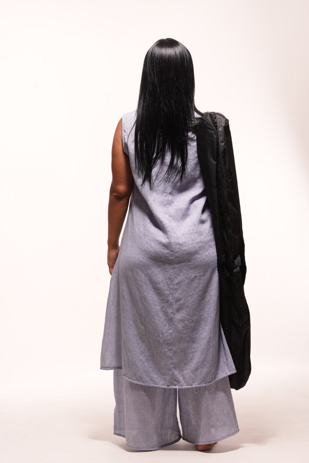 “Promise” Slit-Front Linen Top