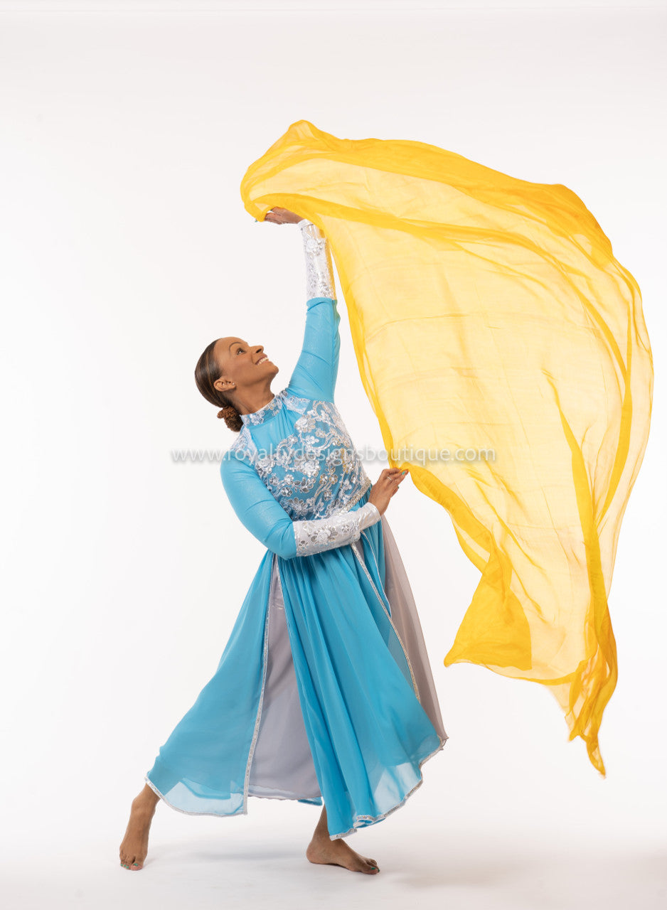 Silk Worship Veil – Prophetic Praise Dance | Colors Vary | 98” x 43”