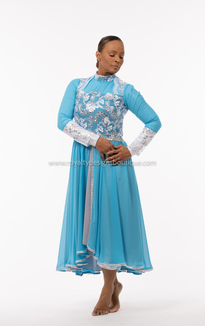 ESTHER Collection β Premium Double-Skirt Elegant Blue Dress