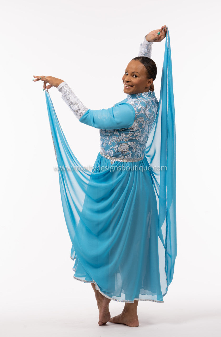 ESTHER Collection β Premium Double-Skirt Elegant Blue Dress