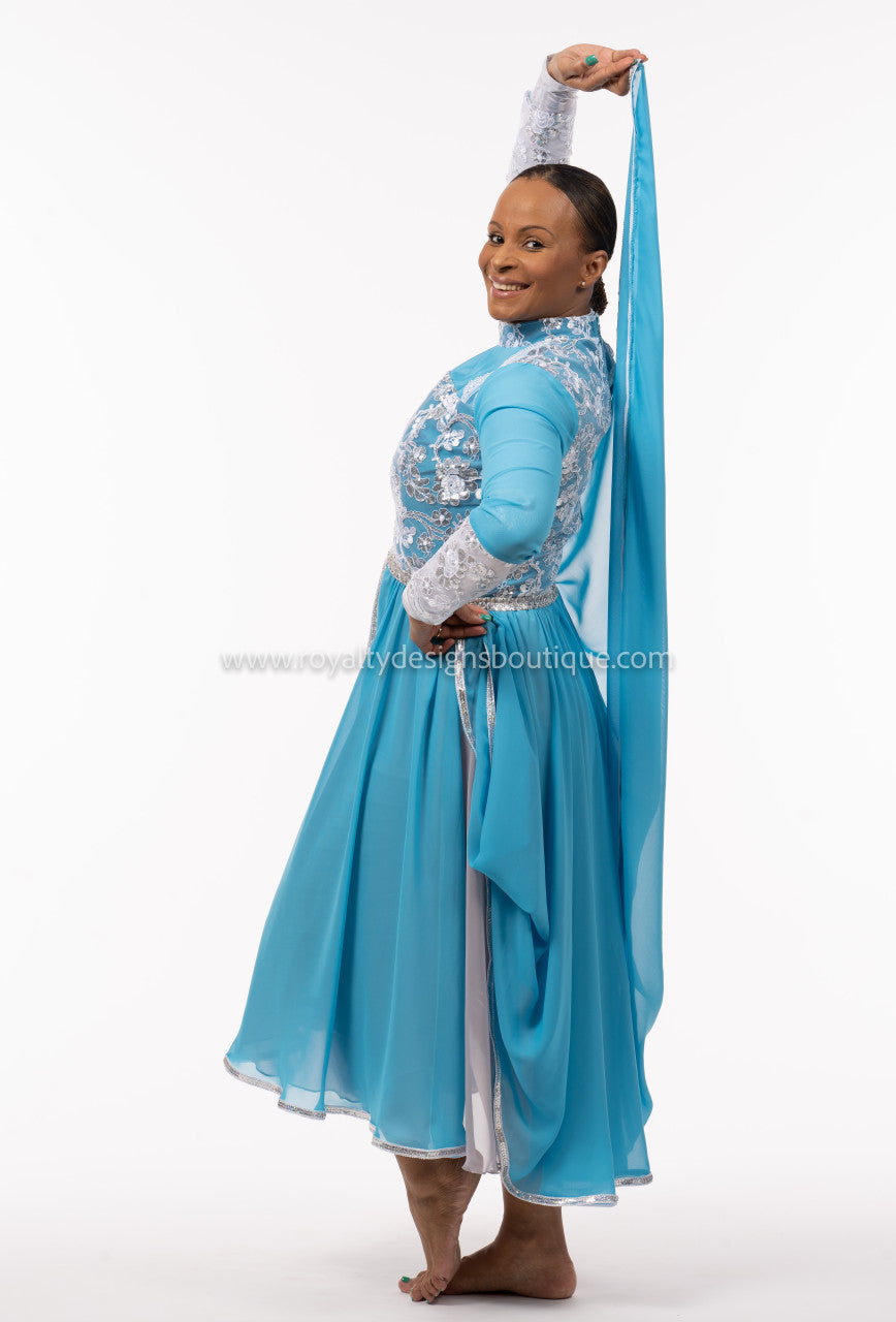 ESTHER Collection β Premium Double-Skirt Elegant Blue Dress