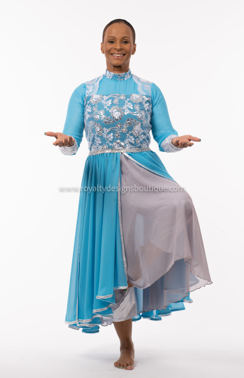 ESTHER Collection β Premium Double-Skirt Elegant Blue Dress