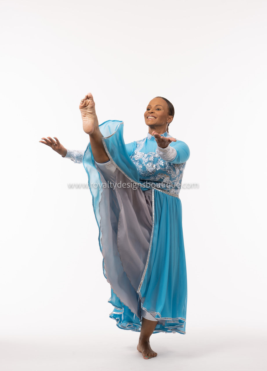 ESTHER Collection β Premium Double-Skirt Elegant Blue Dress