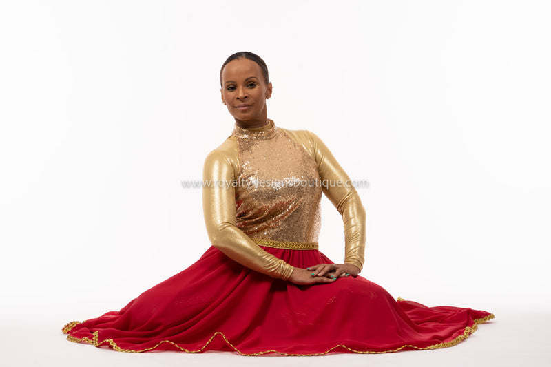 JOY Collection Praise Dress : Gold Sequin Top with Customizable Chiffon Skirt : Best Seller