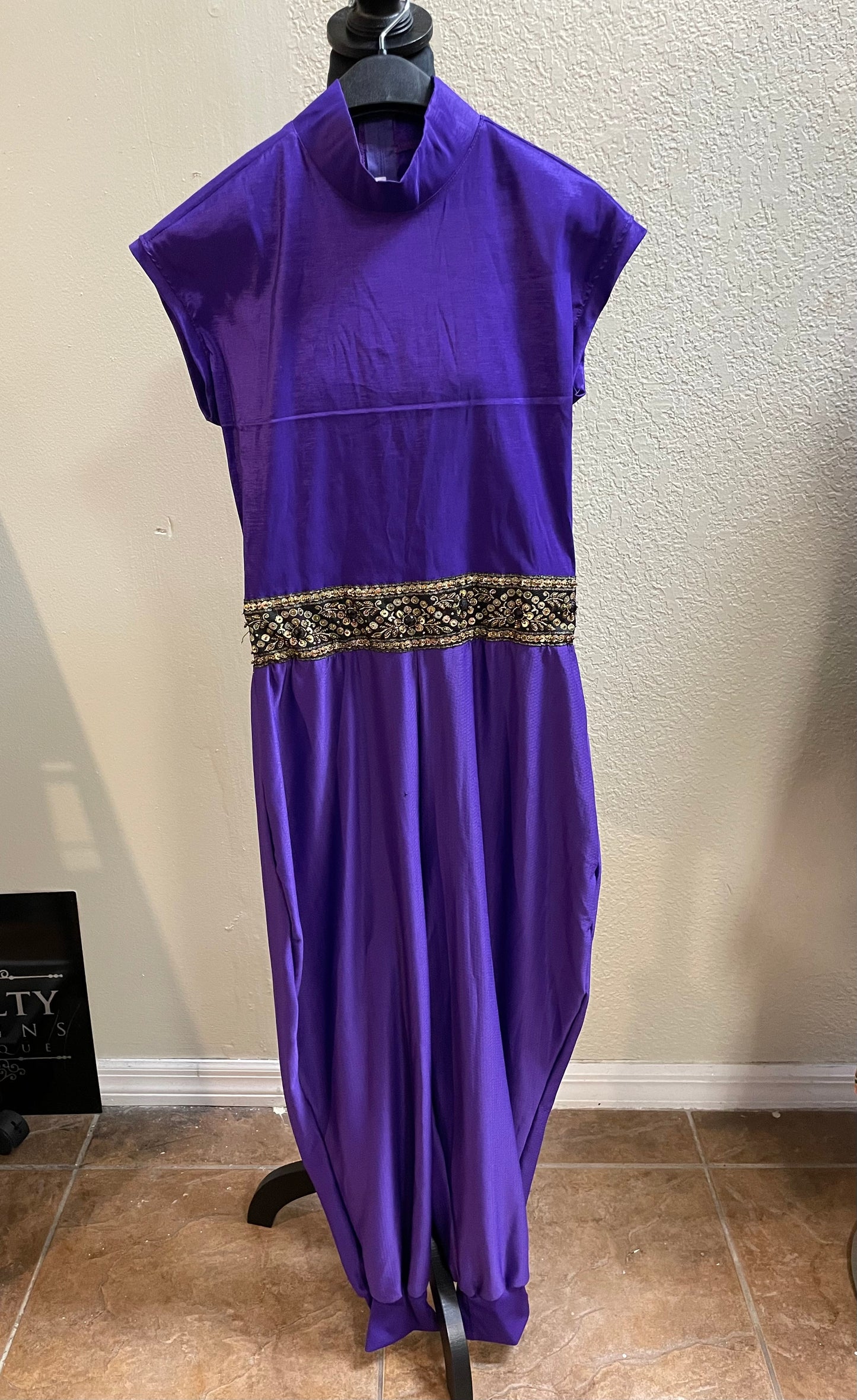 Purple Jumpsuit in Tafetta fabric ( last sale )