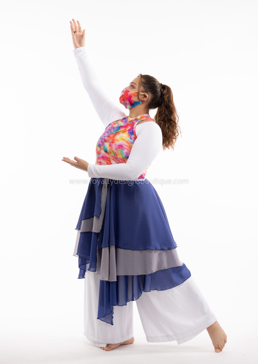 Asymmetrical Dance Tunic with decor trimming on the waist REVIVAL