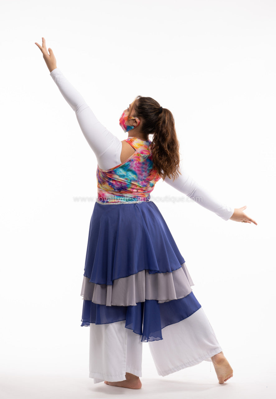 Asymmetrical Dance Tunic with decor trimming on the waist REVIVAL