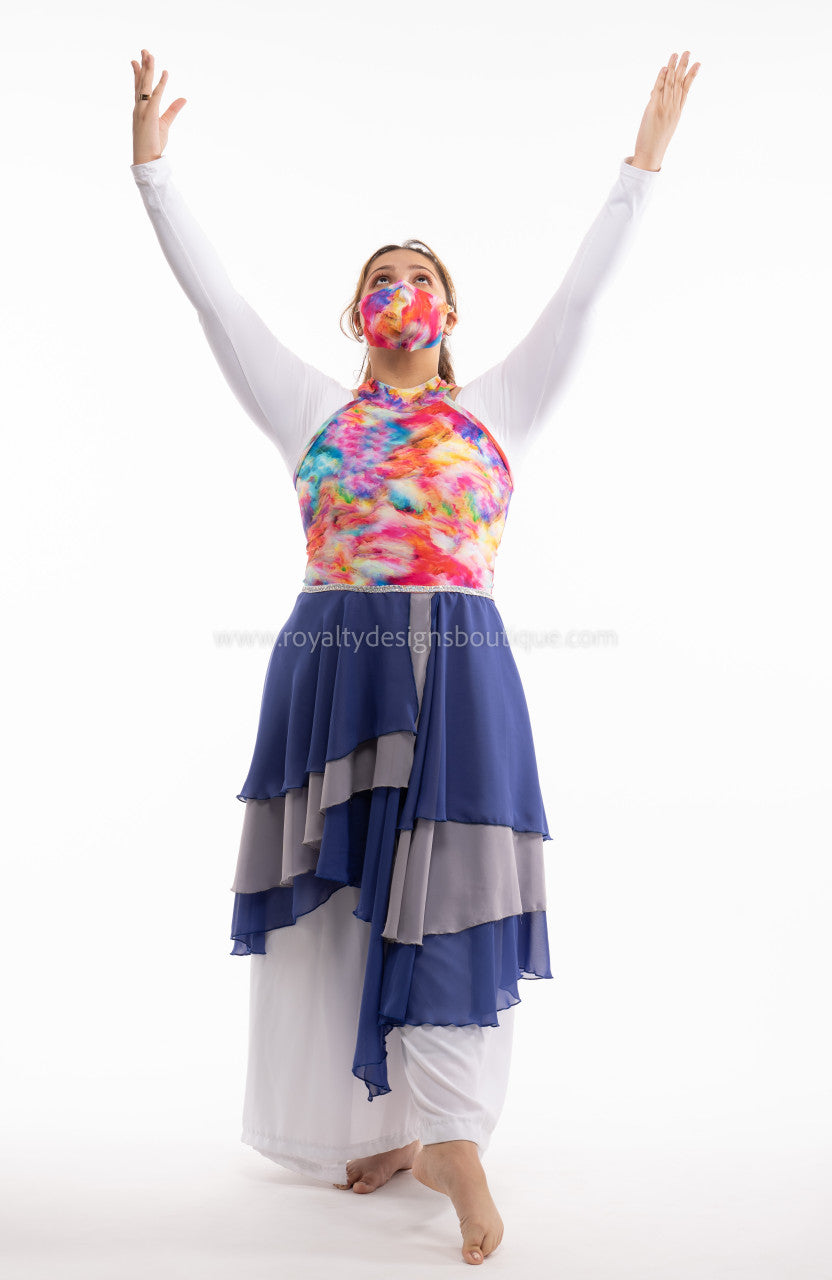 Asymmetrical Dance Tunic with decor trimming on the waist REVIVAL