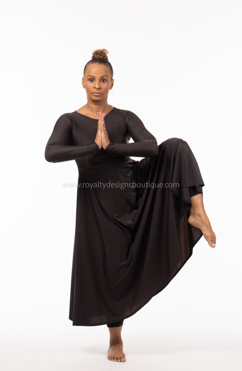 Black basic long Lycra Dress (Final Sale)