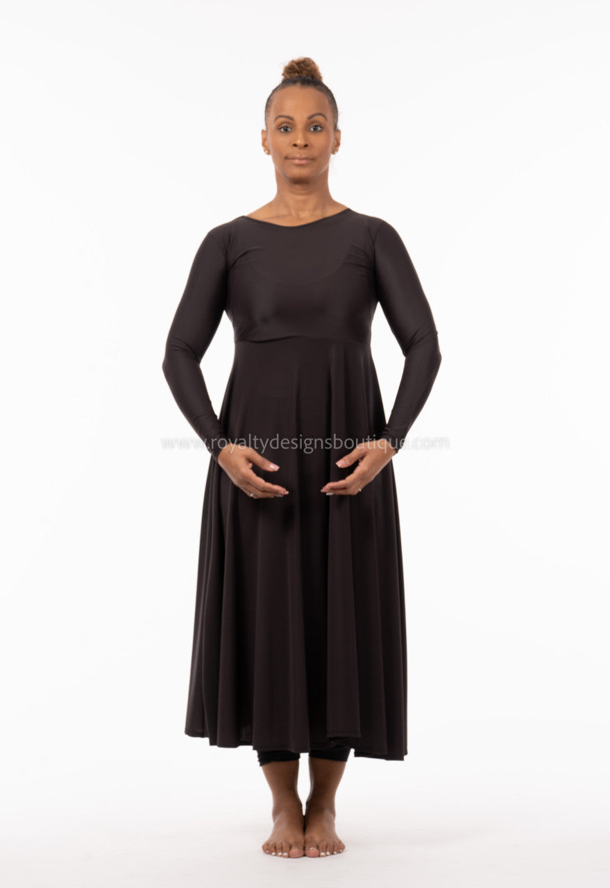 Black basic long Lycra Dress (Final Sale)