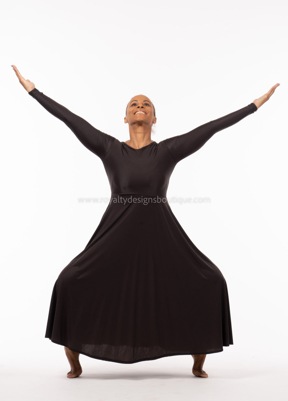 Black basic long Lycra Dress (Final Sale)