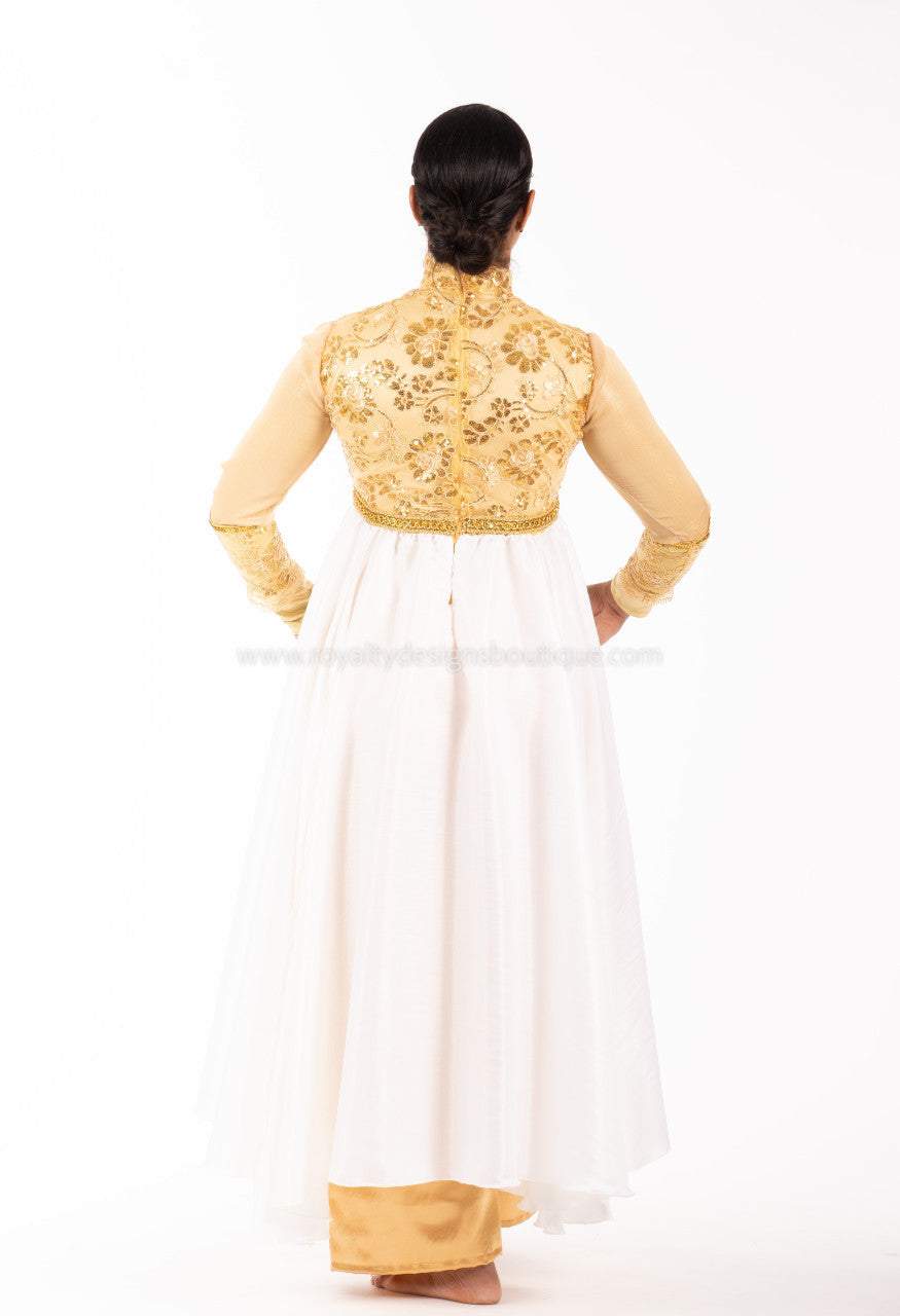 Crown Collection – High-Waist Long-Sleeve Lace & Trimmed Premium Praise Dance Dress