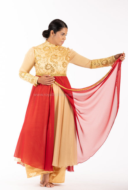 Crown Collection High-Waist Long-Sleeve Lace & Trimmed Premium Praise Dance Dress In Stock / Red W Red/White / Kids 45 Crown Collection High-Waist Long-Sleeve Lace & Trimmed Premium Praise Dance Dress In Stock / Red W Red/White / Kids 45
