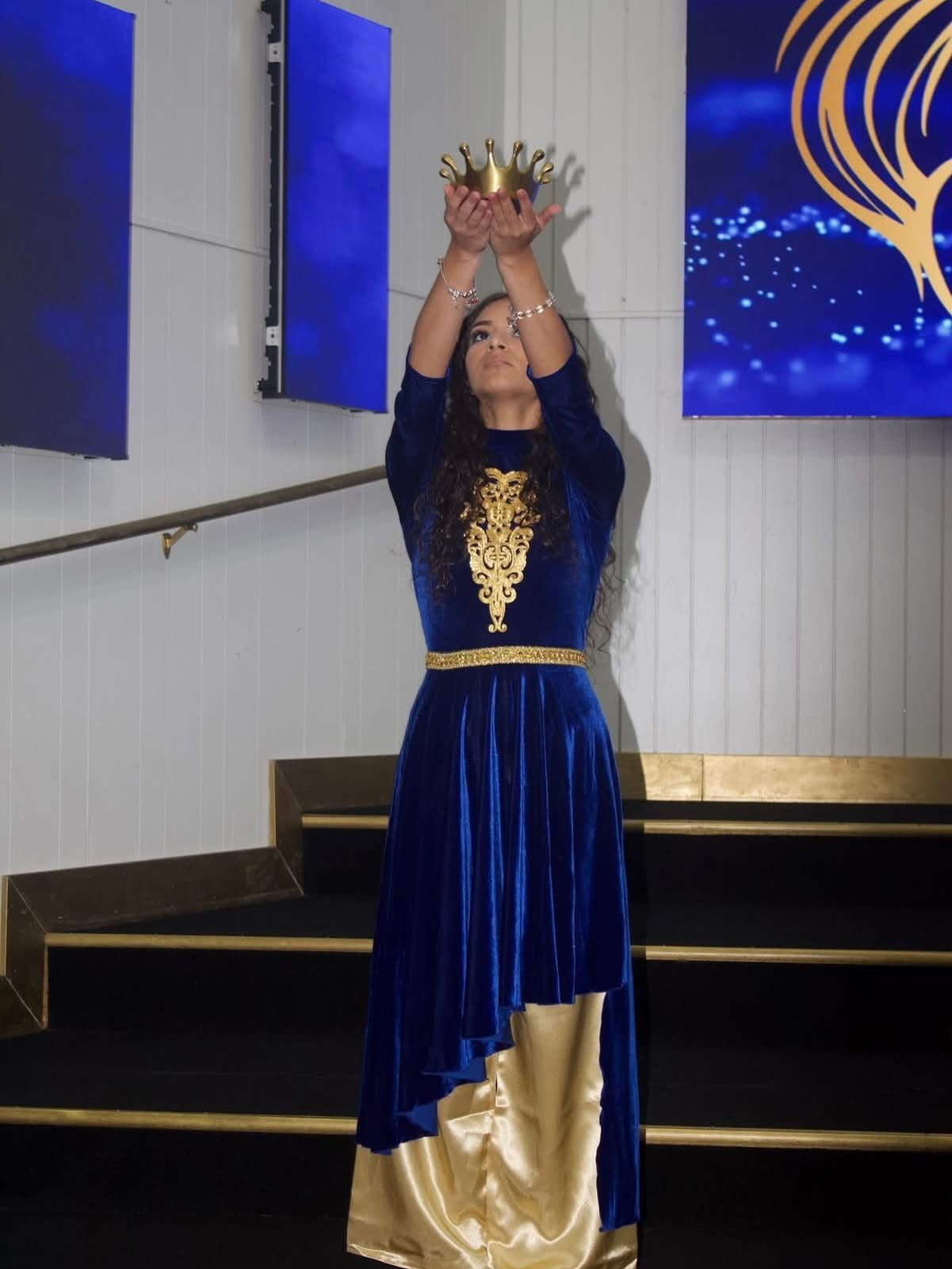 Velvet Worship Tunic with Gold Chest Accent & Waist Trim – Emporium Collection