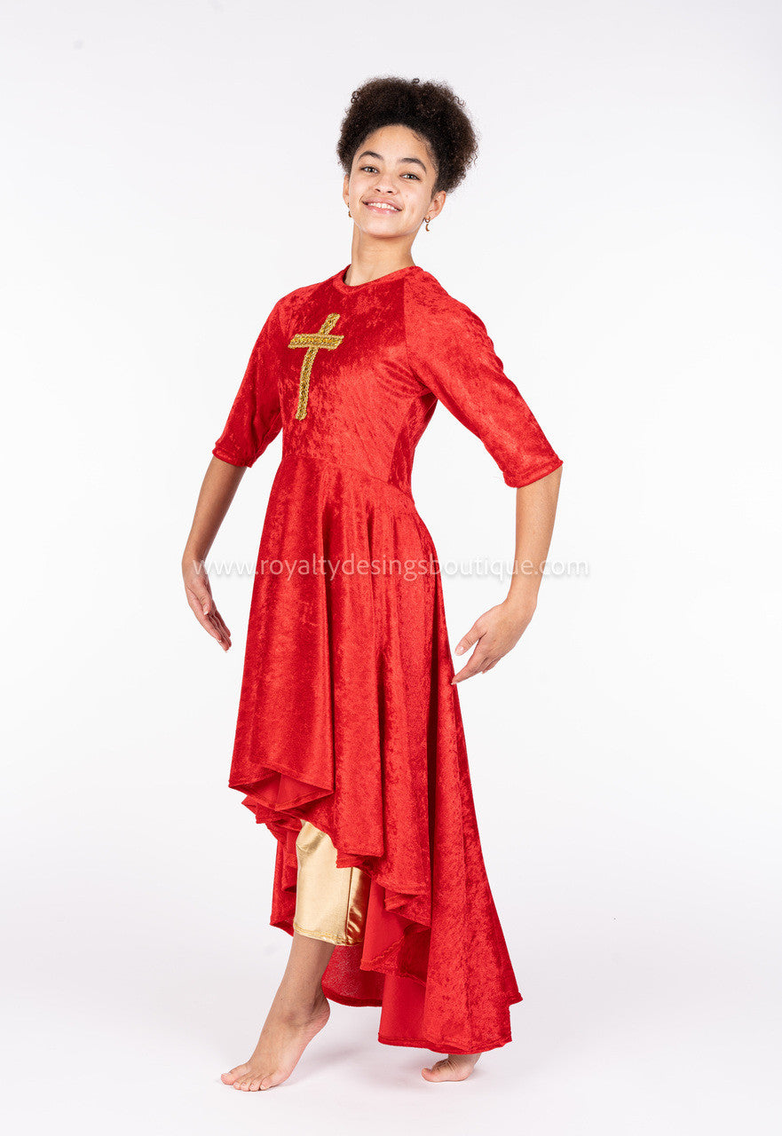 FORGIVENESS Red Velvet Dance Tunic