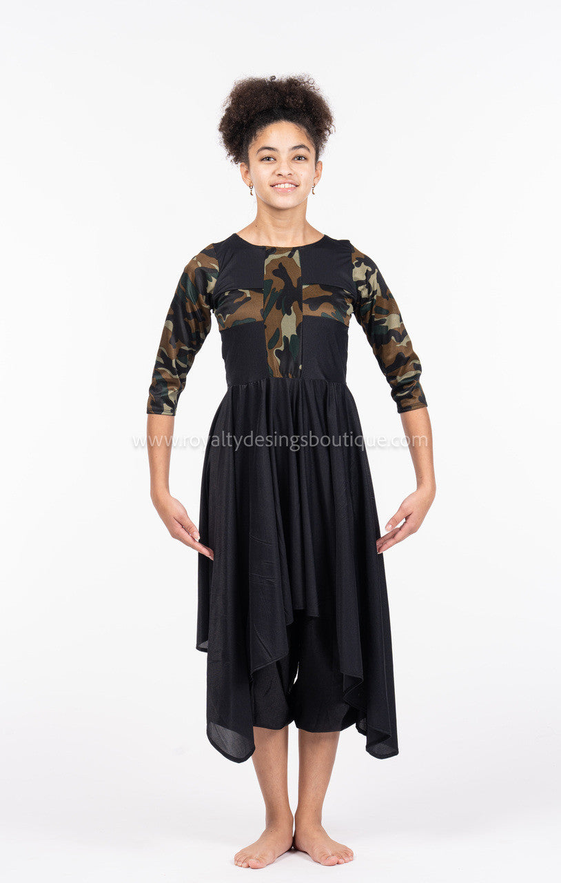 Camo Cross - Black and green Tunic (Final Sale)