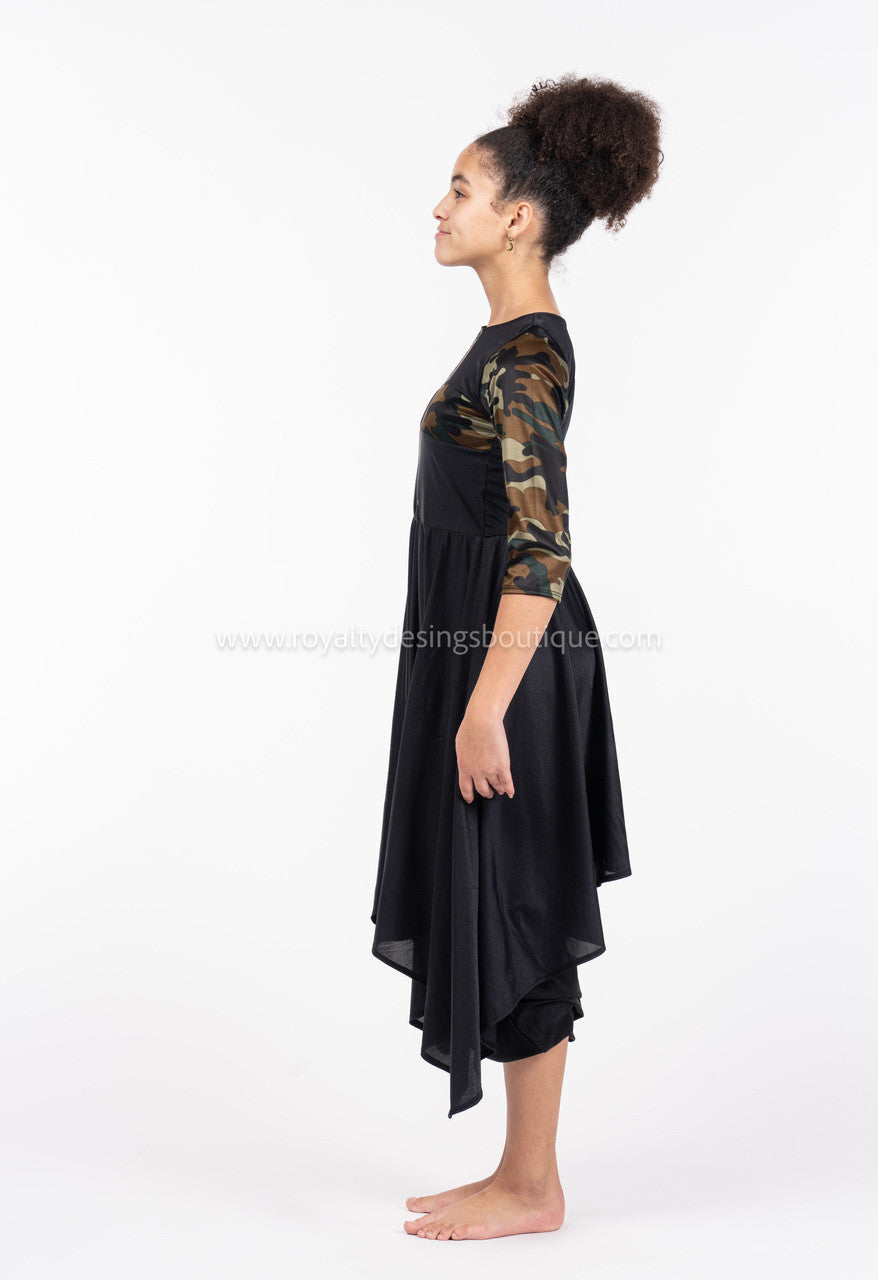 Camo Cross - Black and green Tunic (Final Sale)
