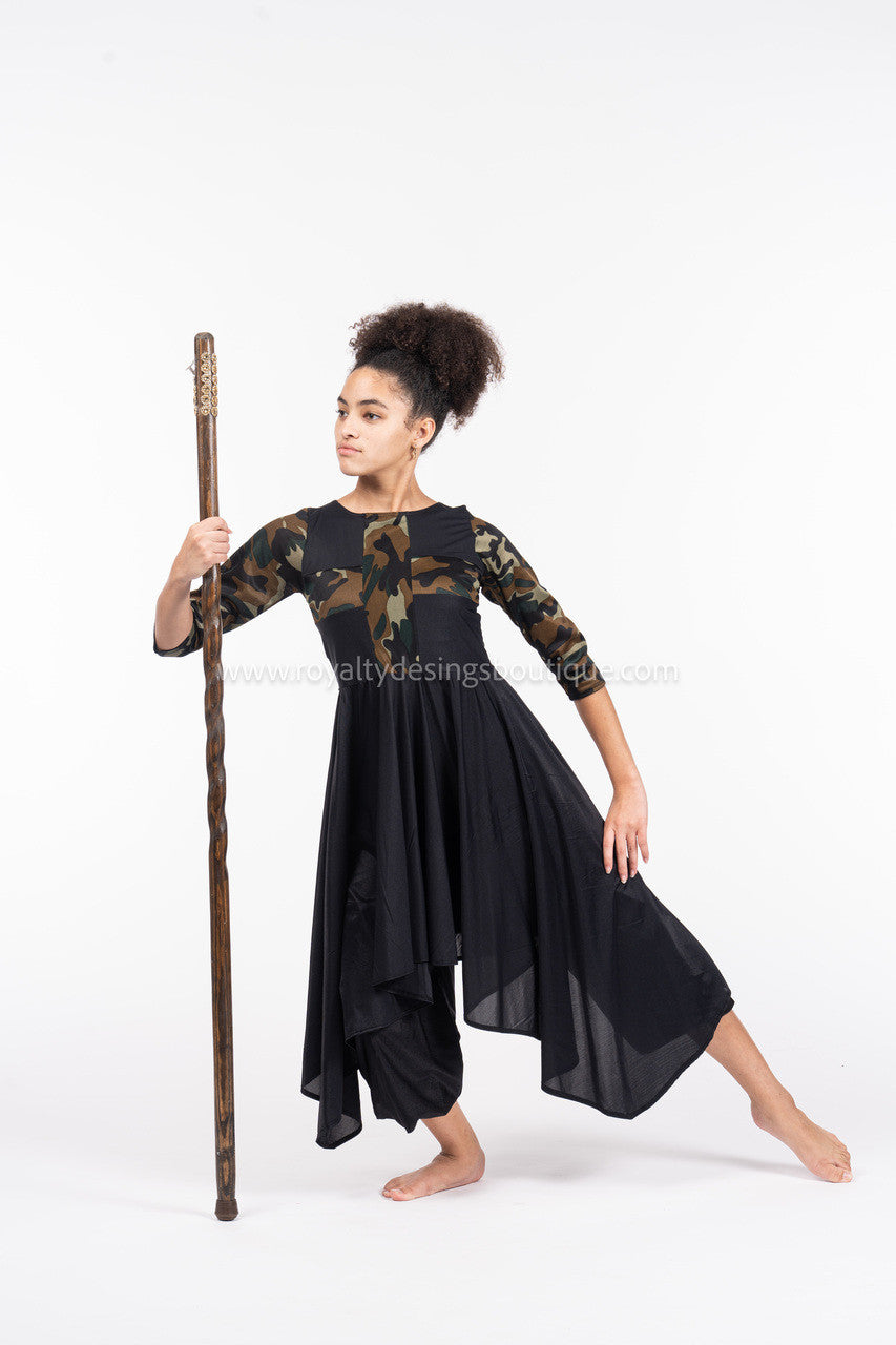 Camo Cross - Black and green Tunic (Final Sale)
