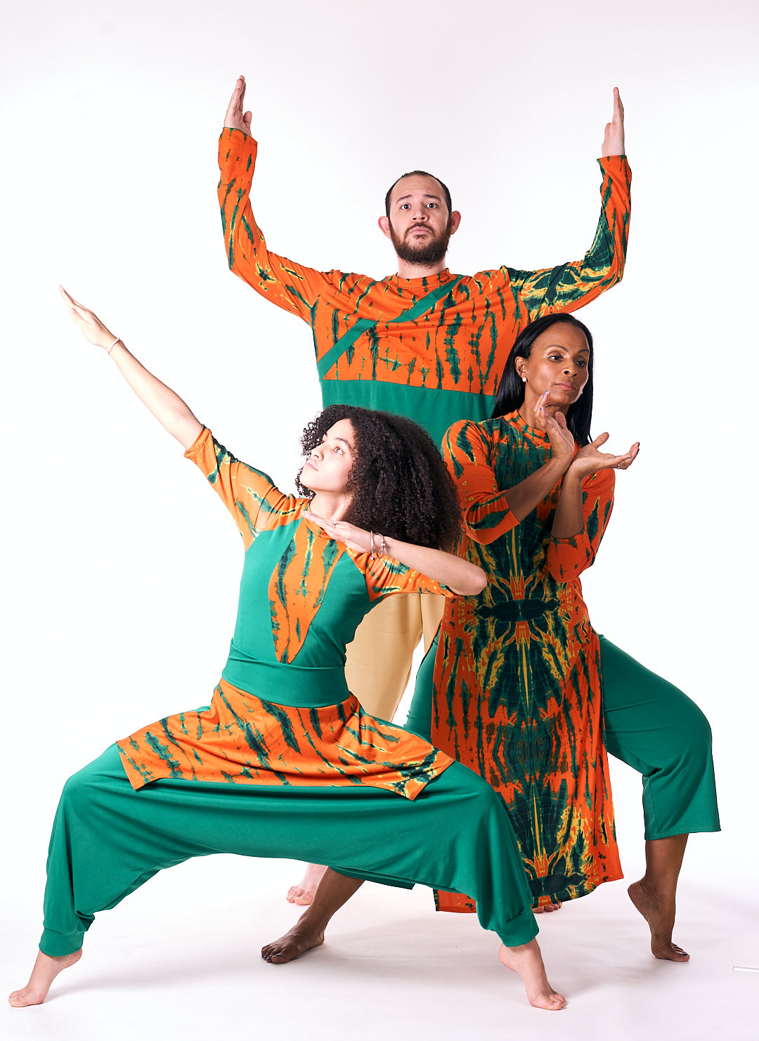 Harem Pants – Green with Batik Print Waist | Praise & Prophetic Dancewear | ARISE Collection