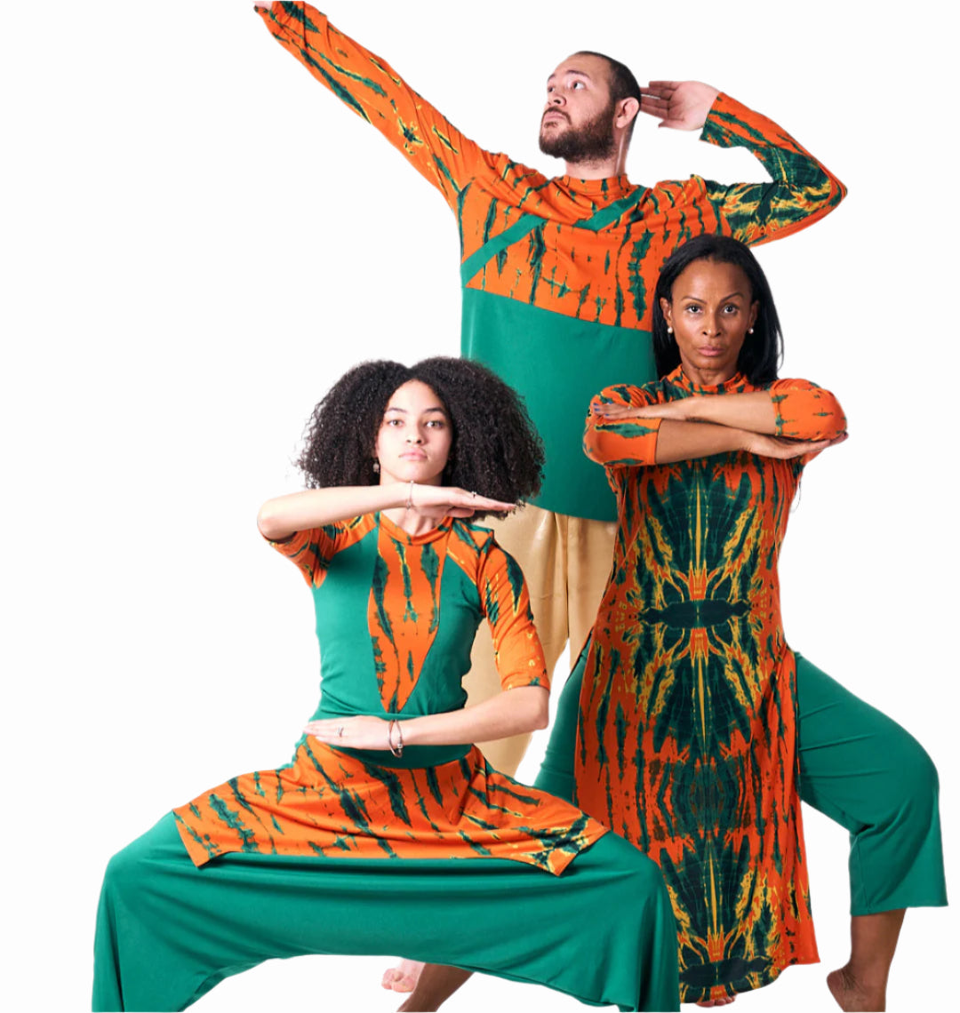 Harem Pants – Green with Batik Print Waist | Praise & Prophetic Dancewear | ARISE Collection