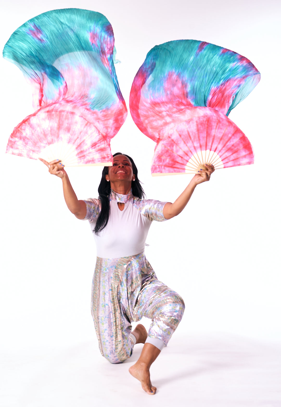 Praise & Worship Dance Fans (Set of 2 – Left & Right) | Silk Veils | Solid & Multicolor