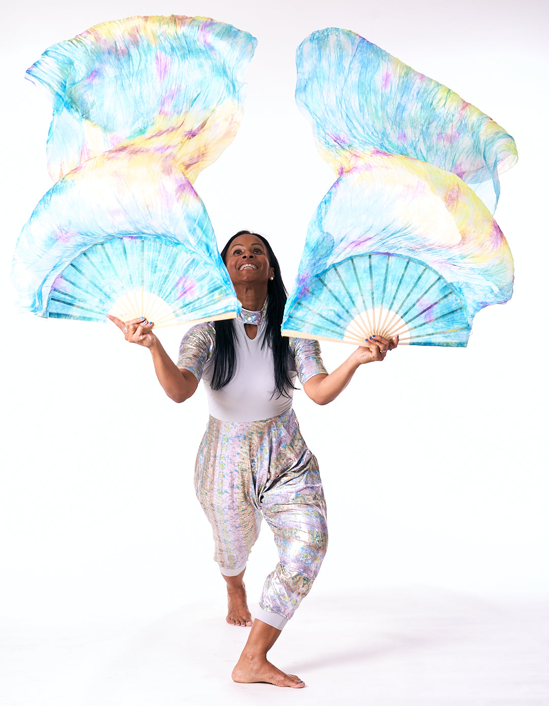 Praise & Worship Dance Fans (Set of 2 – Left & Right) | Silk Veils | Solid & Multicolor
