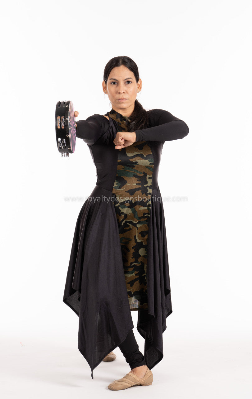 Gabriella Warfare Black and gold Lycra Praise Dance Handkerchief Ephod Gabriella Warfare Black and gold Lycra Praise Dance Handkerchief Ephod