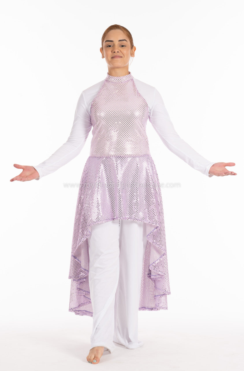 Hi-Low Sequin Worship Tunic – Shimmery Stretch Fabric (Final Sale)