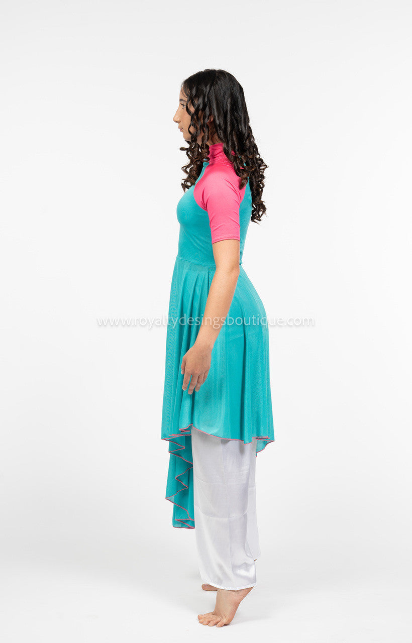 Jubilee Pink and Turquoise Dance Tunic Dress (Final Sale ! )
