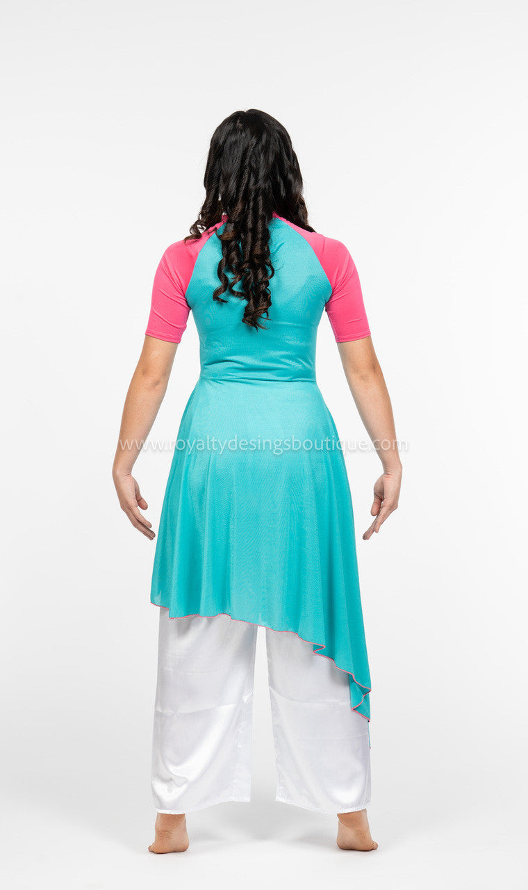 Jubilee Pink and Turquoise Dance Tunic Dress (Final Sale ! )
