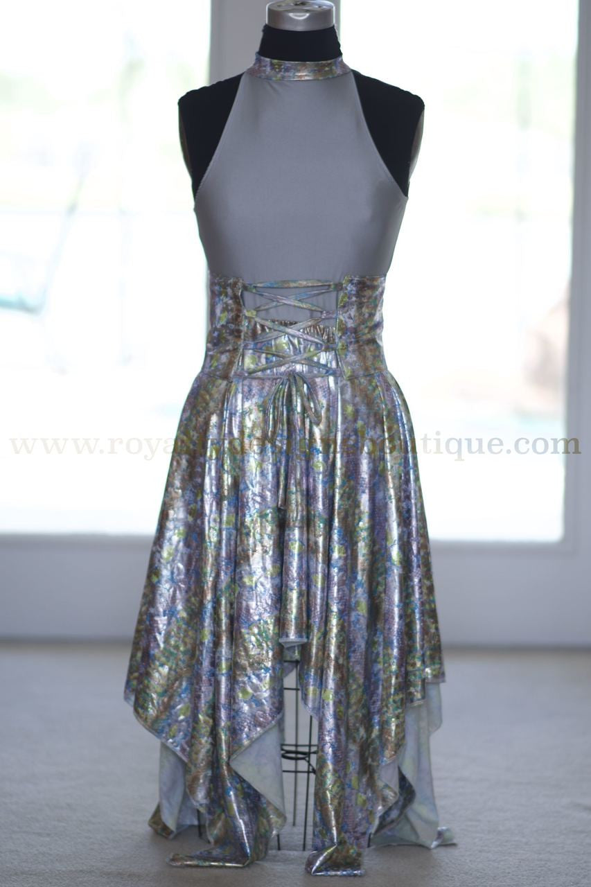 Blue/Silver/Green Metallic Lace-Up Waist Sash / Belt (Final Sale) *