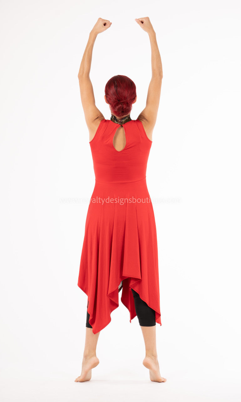 Warrior’s Tunic – Red & Camo Lycra Praise Dance Garment