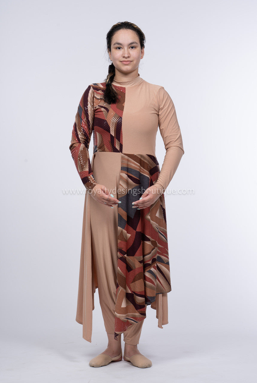Brown Mix Lycra Unitard - 'On earth as in Heaven (Final Sale ! )