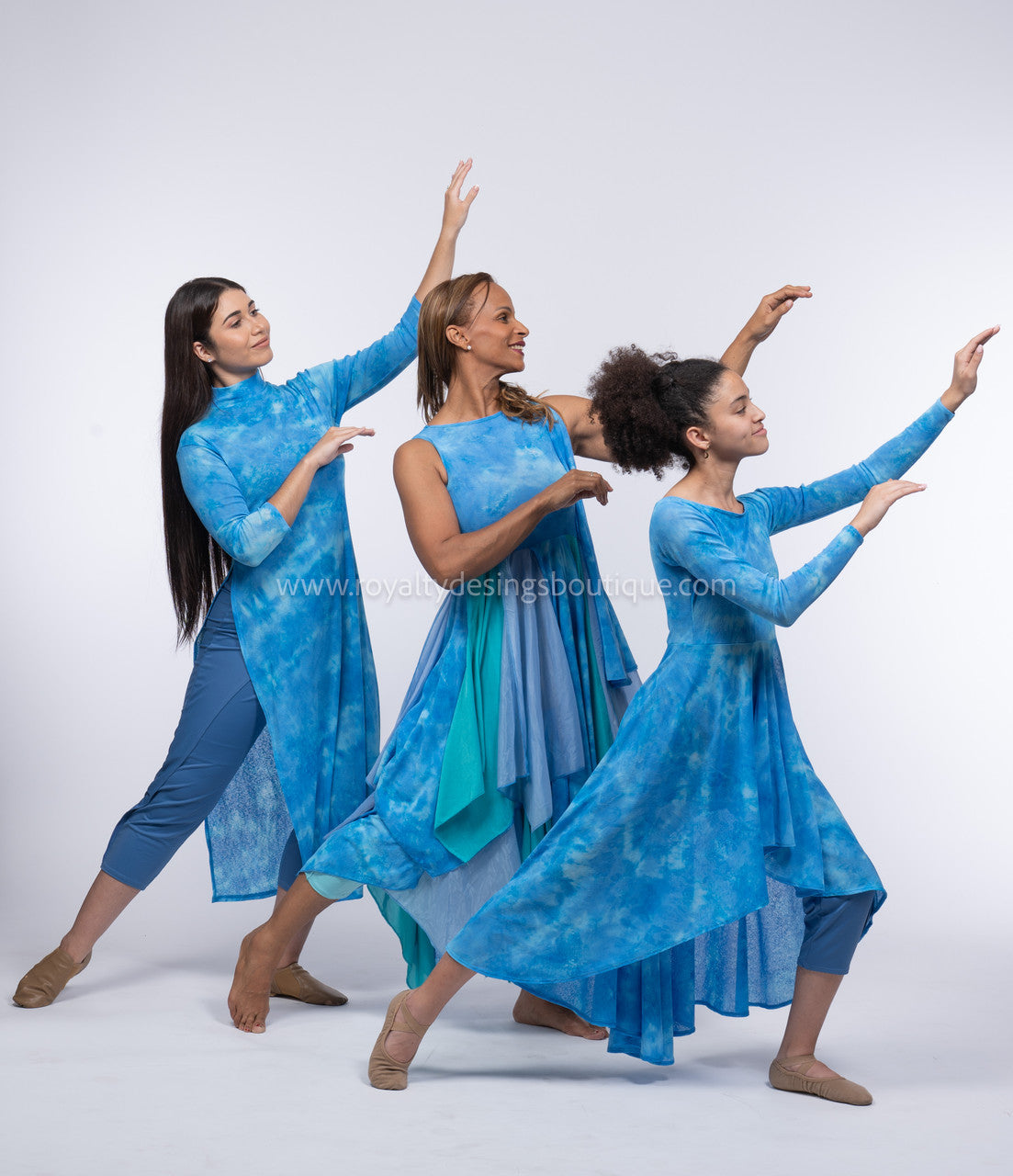 Blue Mesh Hi low Tunic - DEEPER WATERS Collection (Final Sale)
