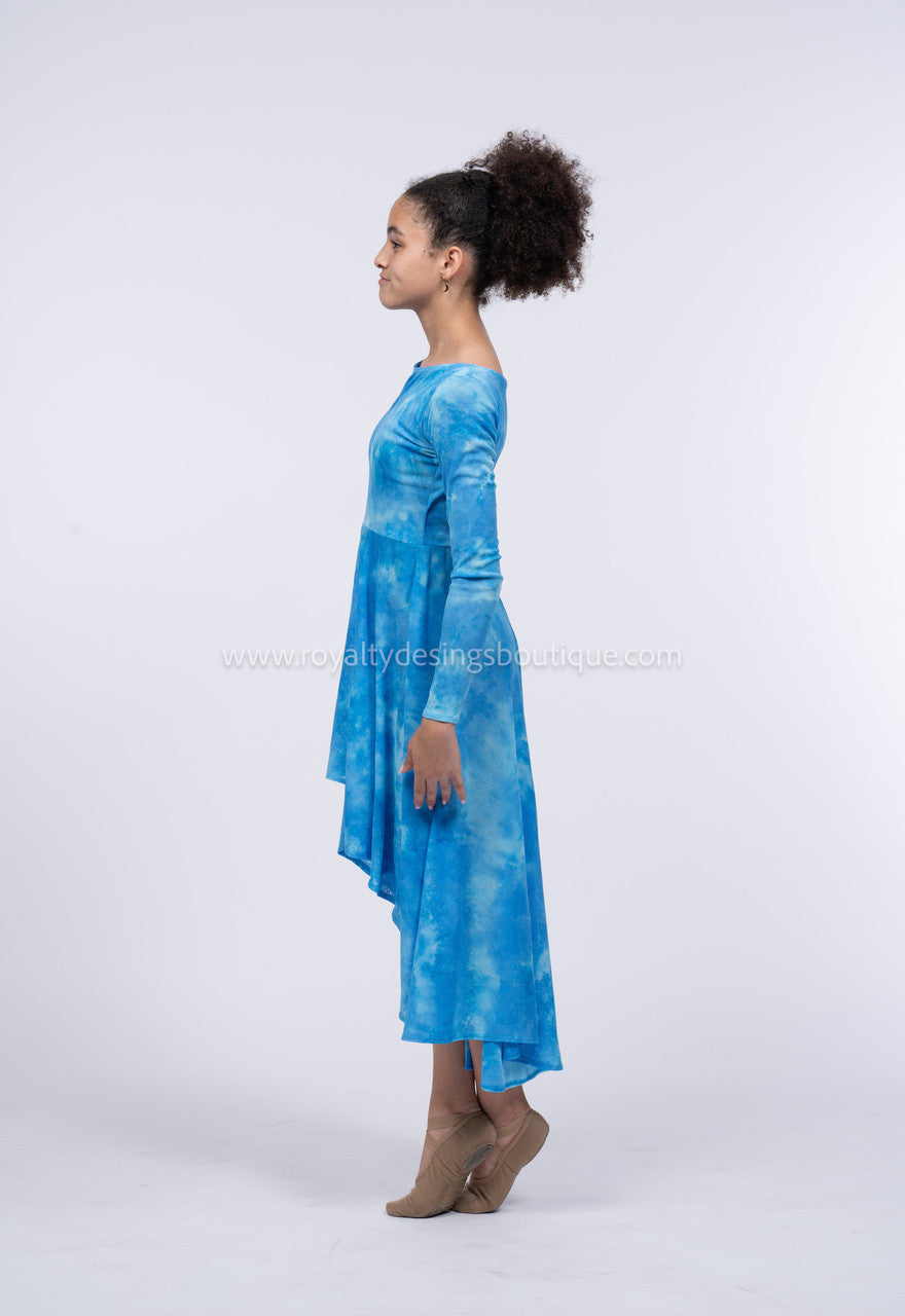 Blue Mesh Hi low Tunic - DEEPER WATERS Collection (Final Sale)