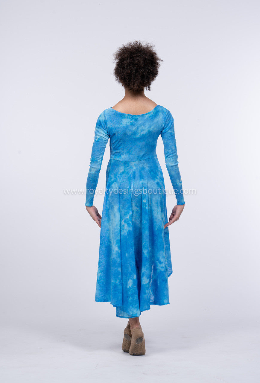 Blue Mesh Hi low Tunic - DEEPER WATERS Collection (Final Sale)