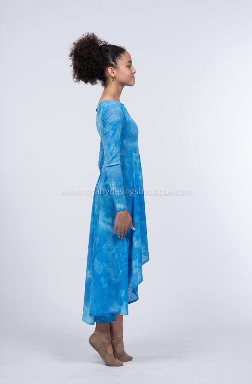 Blue Mesh Hi low Tunic - DEEPER WATERS Collection (Final Sale)