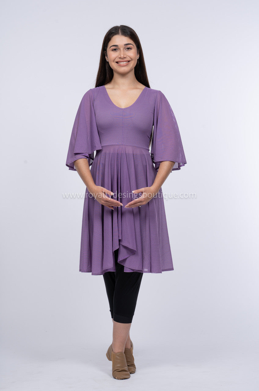 "Royal Flow" Lavender Mesh Praise Dance Overlay (Final Sale)