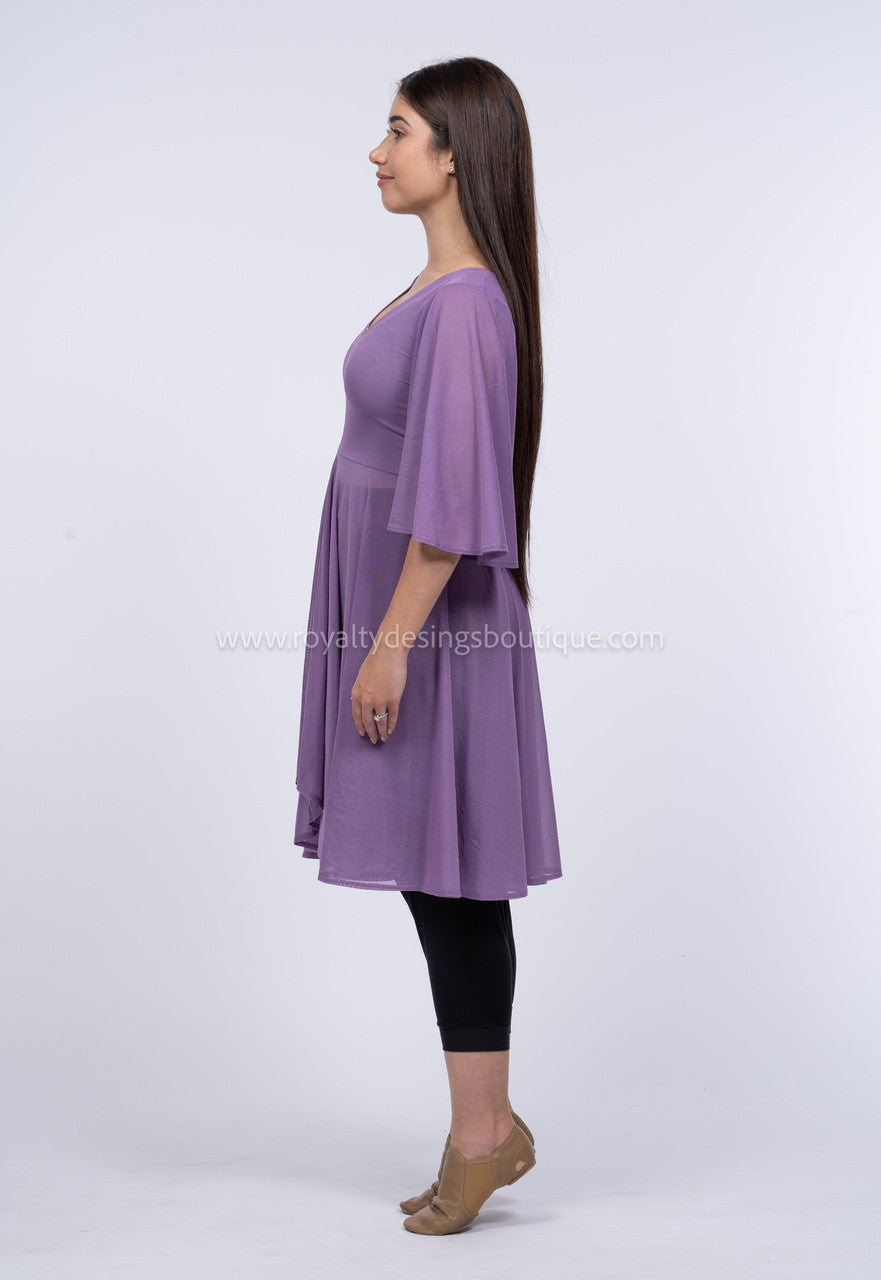 "Royal Flow" Lavender Mesh Praise Dance Overlay (Final Sale)