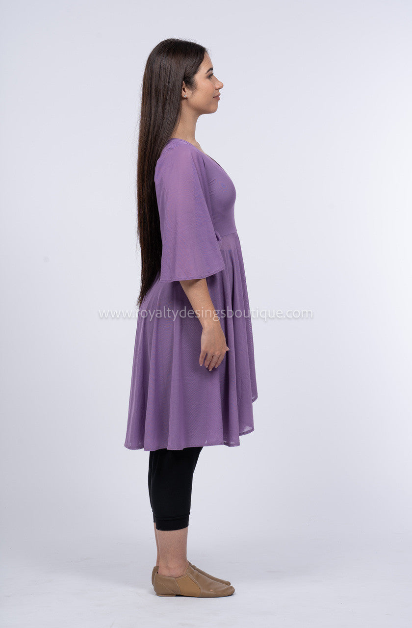 "Royal Flow" Lavender Mesh Praise Dance Overlay (Final Sale)
