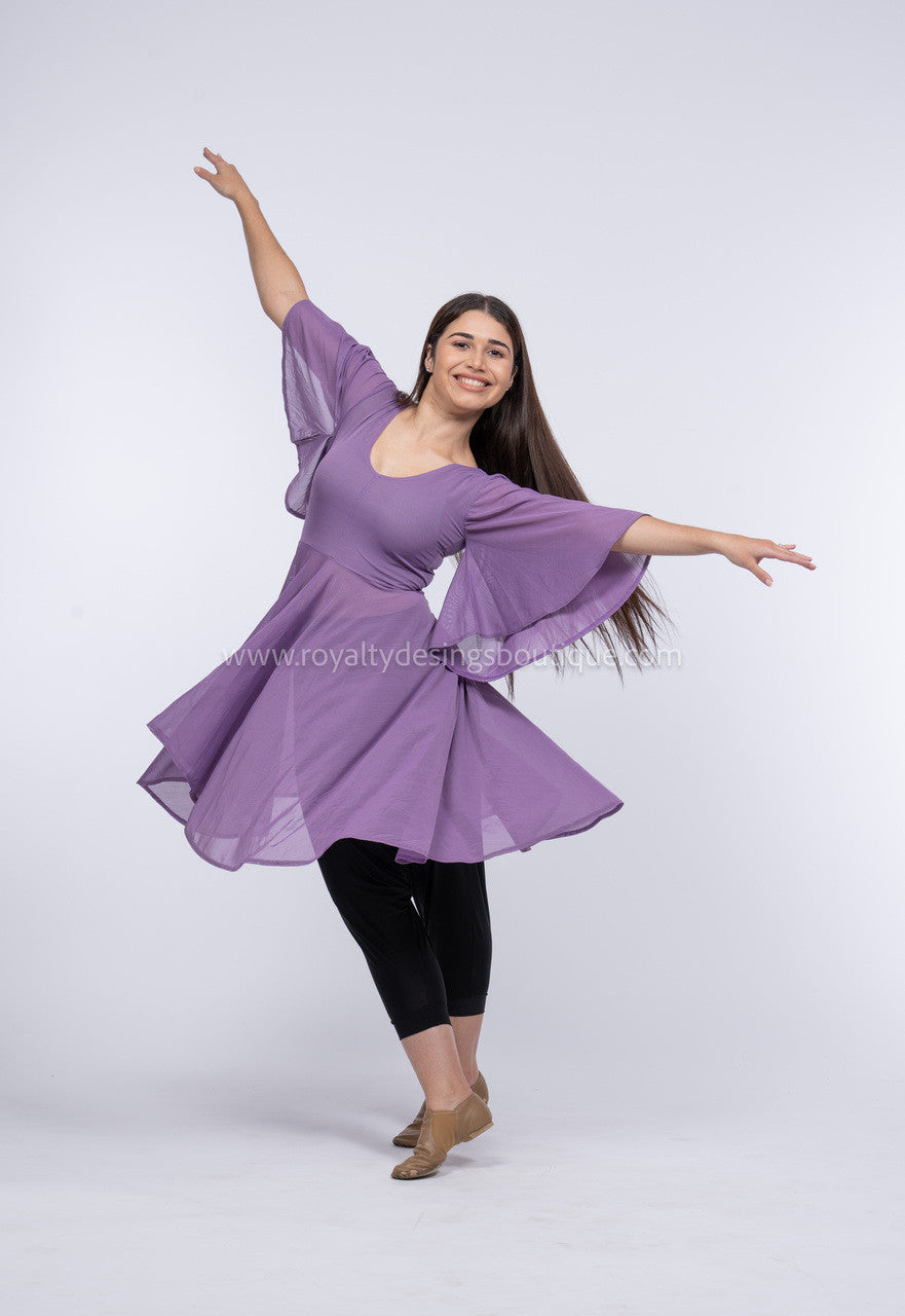 "Royal Flow" Lavender Mesh Praise Dance Overlay (Final Sale)