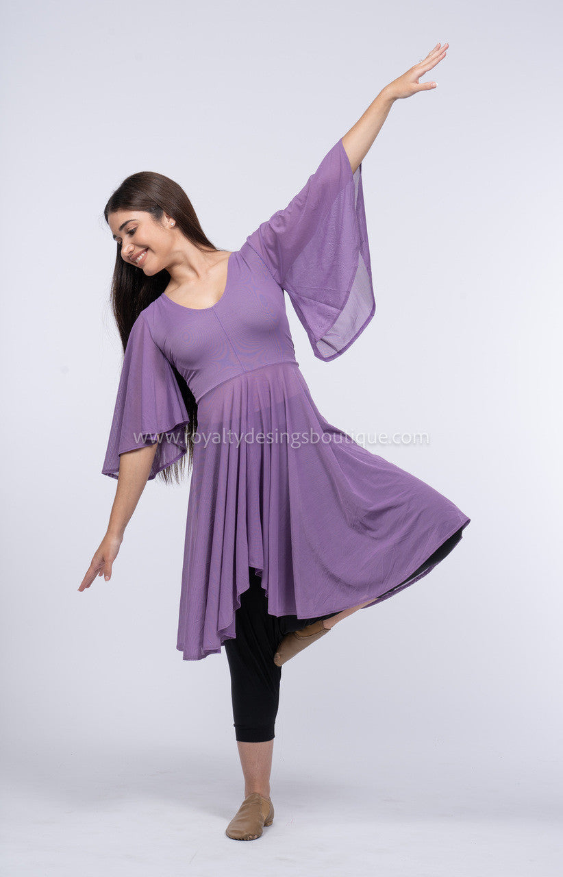 "Royal Flow" Lavender Mesh Praise Dance Overlay (Final Sale)