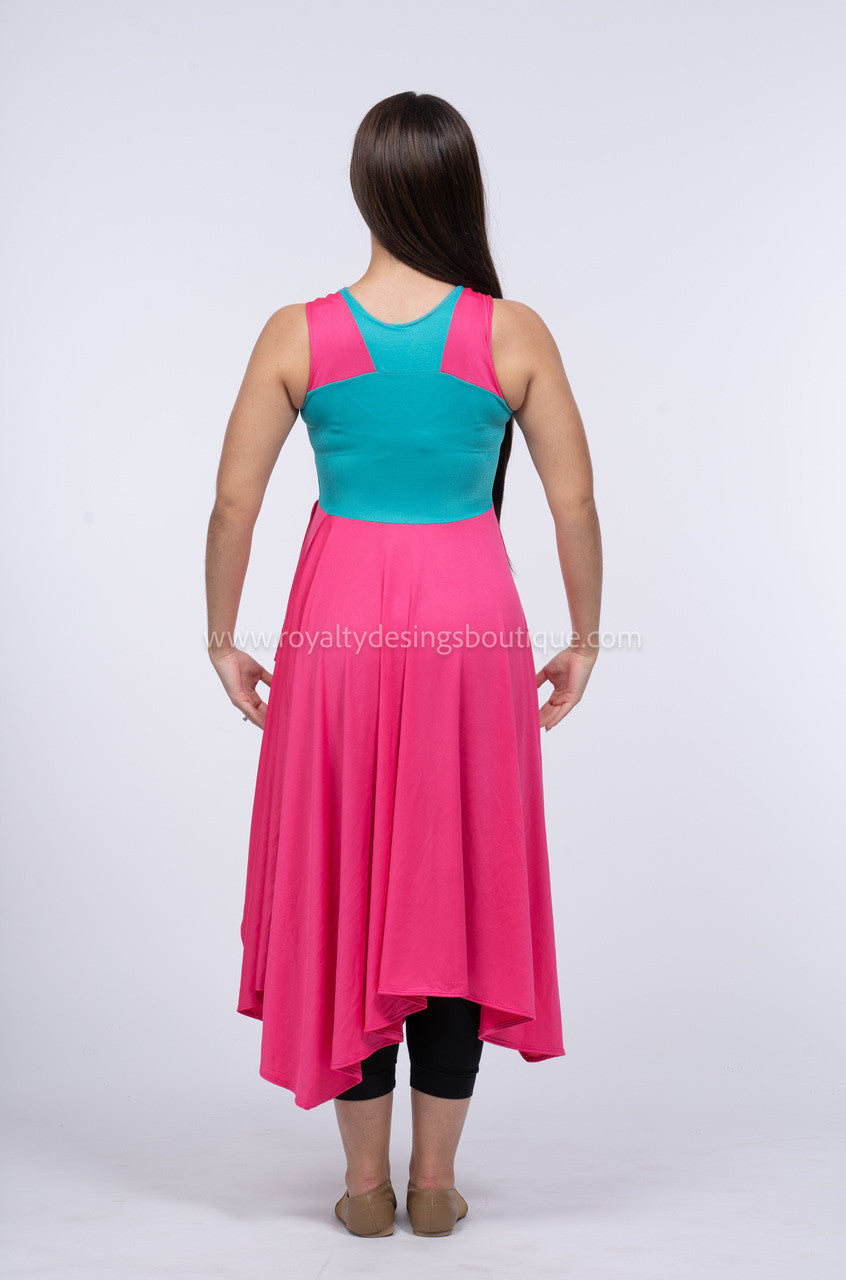 Jubilee Mesh Pink and Turquoise Dance Dress (Final Sale ! )