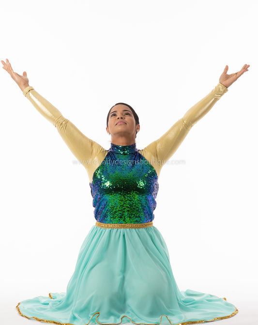 Teal and River Green Sequin Elegant Dress – RIVERS Collection