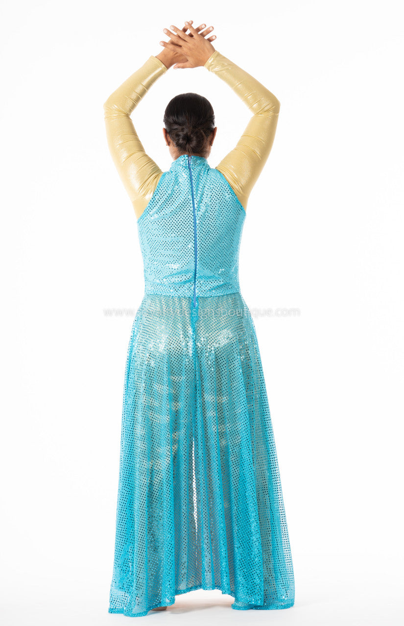 Hi-Low Sequin Worship Tunic – Shimmery Stretch Fabric (Final Sale)