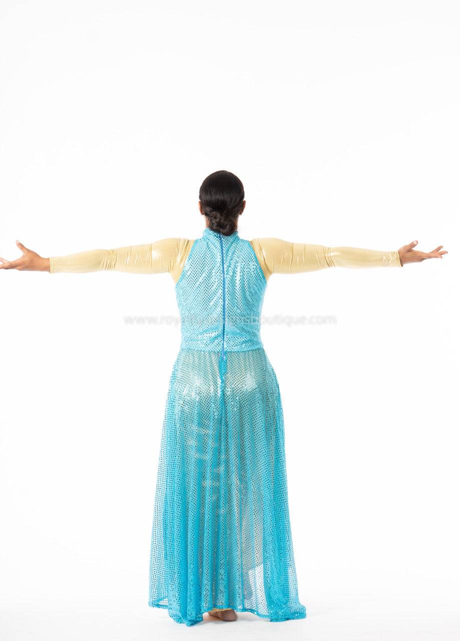 Hi-Low Sequin Worship Tunic – Shimmery Stretch Fabric (Final Sale)