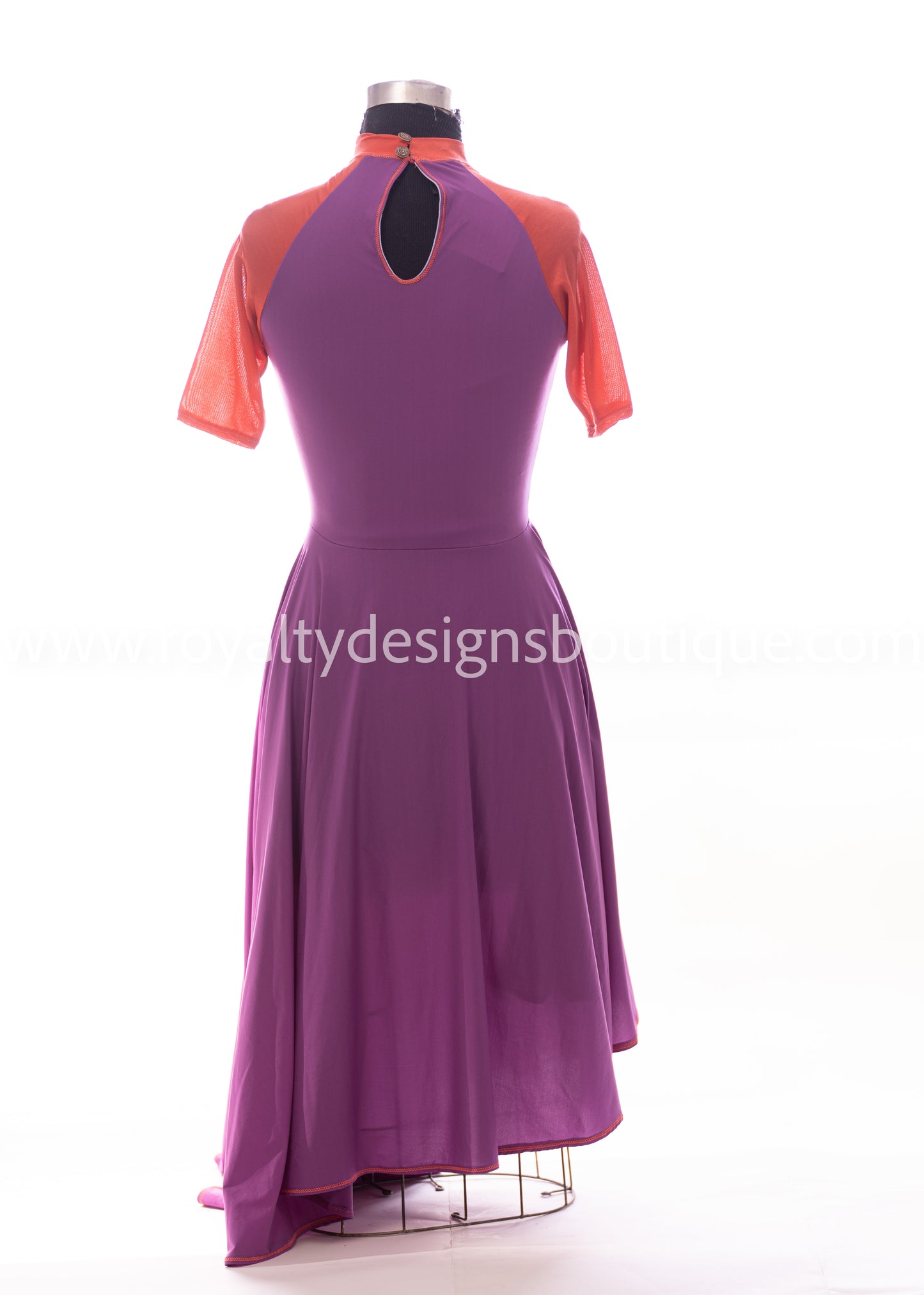 VICTORY Purple and Orange 3/4 Sleeve Dance lycra Tunic (Final Sale ! )